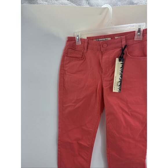Jones New York Womens 6P Soho Ankle Jeans Coral Red Stretch Casual Petite - Picture 2 of 7